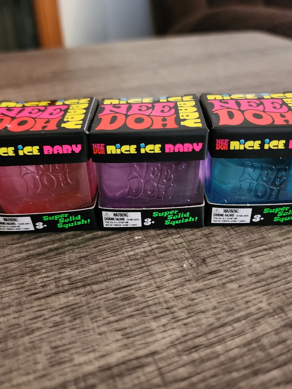 Nee Doh Nice Ice Baby Squishy Set - Pink, Purple, Blue.  SET OF 3